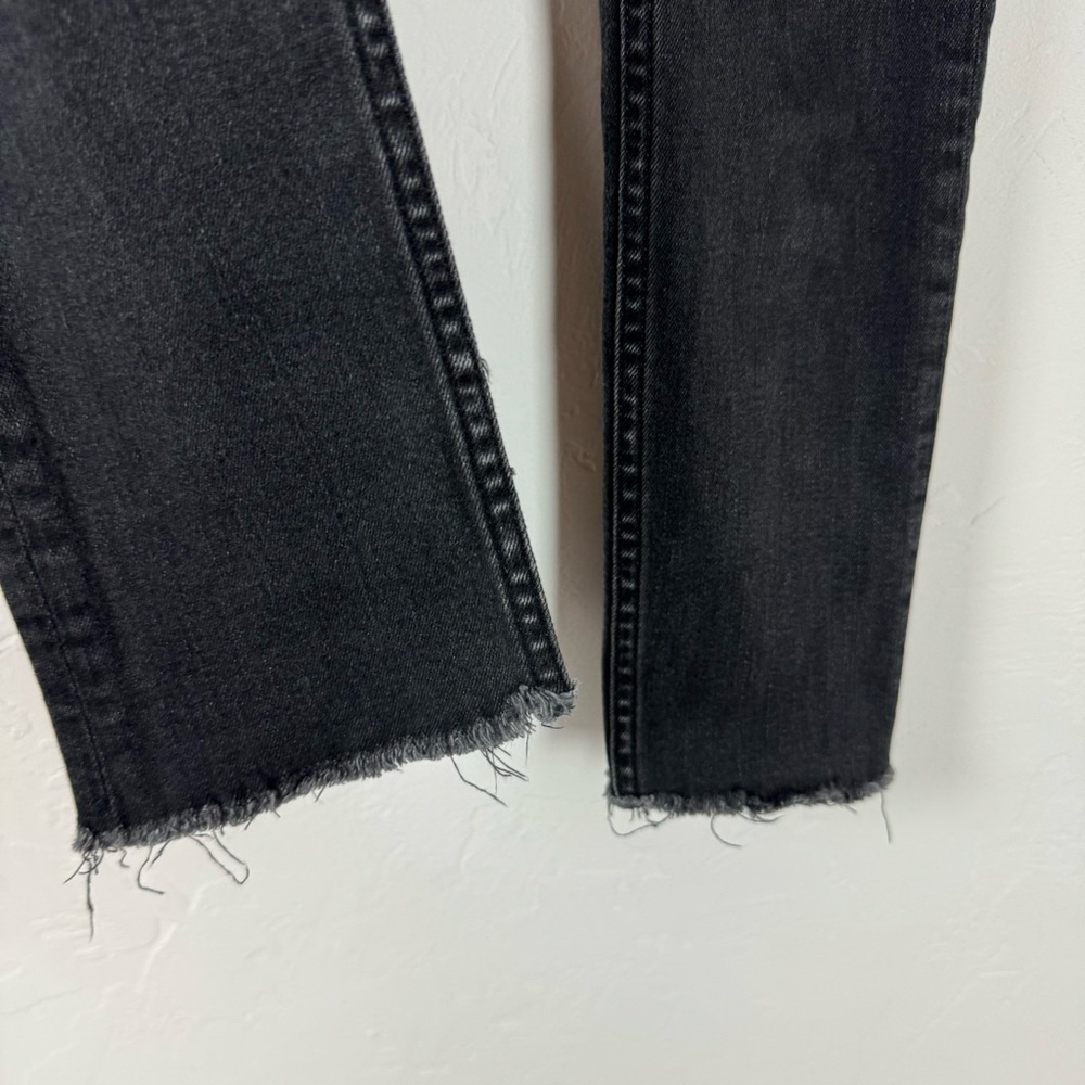 Askk‎ NY Jeans Denim Dark Wash Black Solid Raw Hem Cotton Stretch Mid Rise - Picture 5 of 9